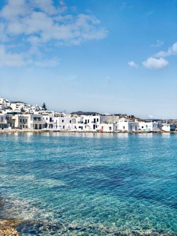 Fishing boats moored in the harbour at Naoussa, Paros