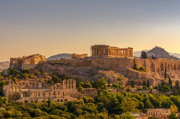 The Parthenon on the Acropolis at golden hour, Athens
