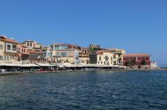 Chania old harbor at sunset, Crete