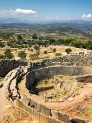 The archaeological remains of Mycenae overlooking the Argolid