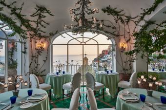 La Sponda at Le Sirenuse — candlelit dining room