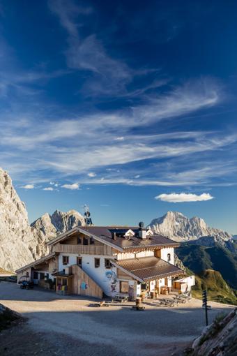 Rifugio Averau — above Cinque Torri with the Tofane view, Cortina d'Ampezzo