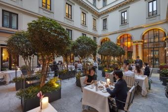 Seta by Antonio Guida — courtyard tables, Mandarin Oriental Milan
