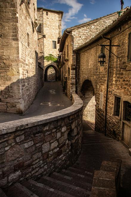 Hilltown lane in Le Marche