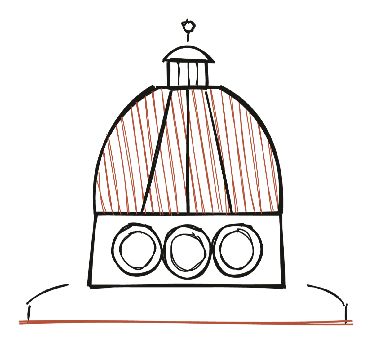 A hand-drawn dome of the Florence Duomo