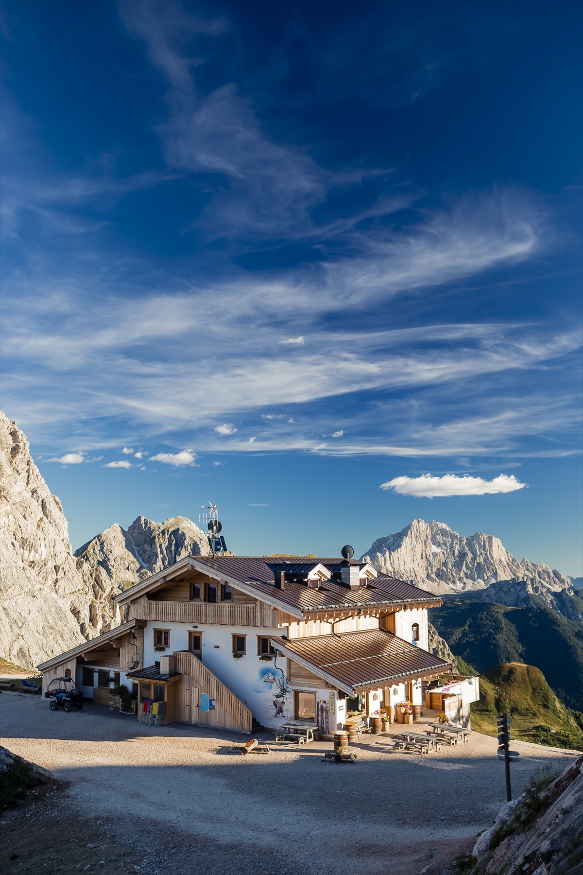 Rifugio Averau — above Cinque Torri with the Tofane view, Cortina d'Ampezzo