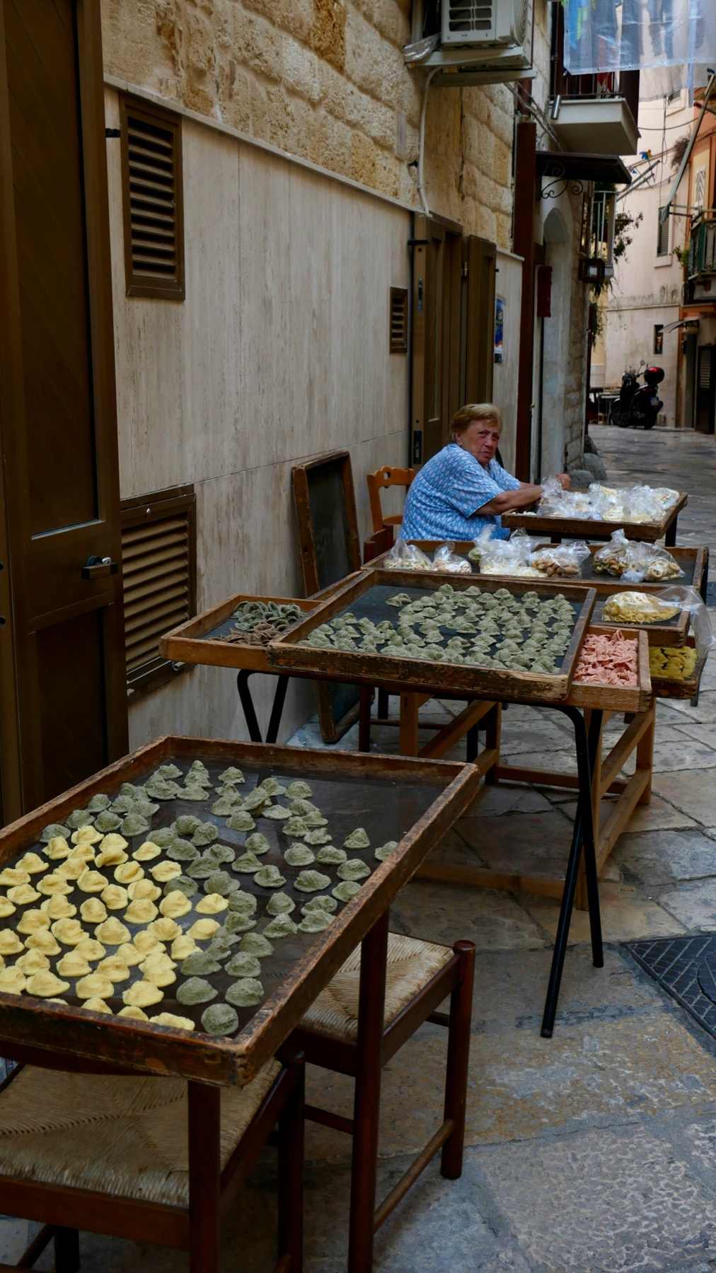An object from the Italian budget trip — pastry, espresso, marble
