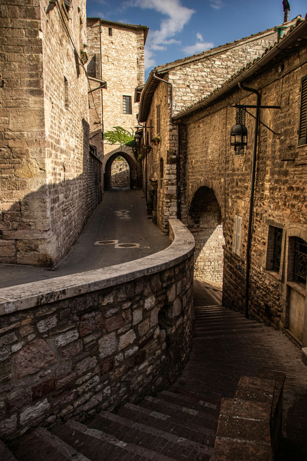 Hilltown lane in Le Marche